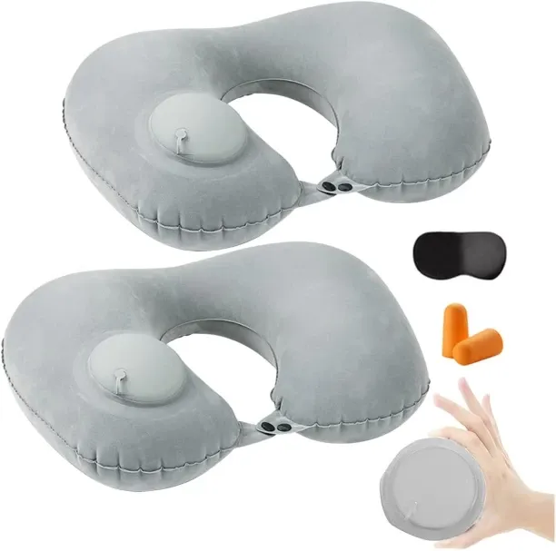 NEXUS 2PCS Inflatable Travel Pillow, Adjustable Inflatable Neck Pillow, Portable Fast Inflatable Pi…