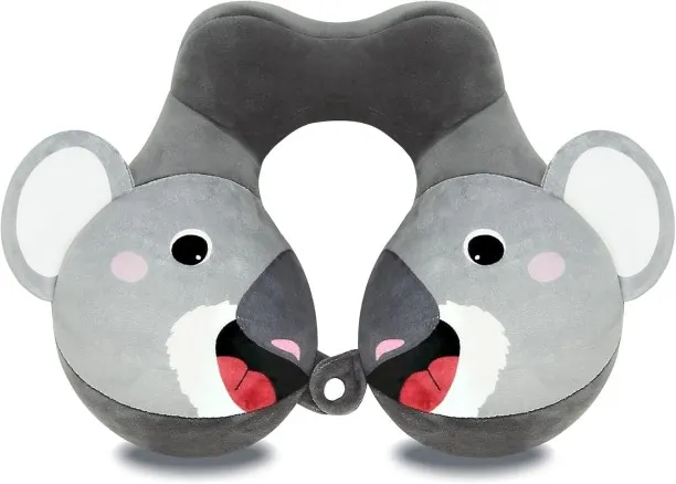 NEXUS Kids Travel Neck Pillow, Chin Supporting Travel Pillow, Animal Pillow with Micro Beads Fillin…