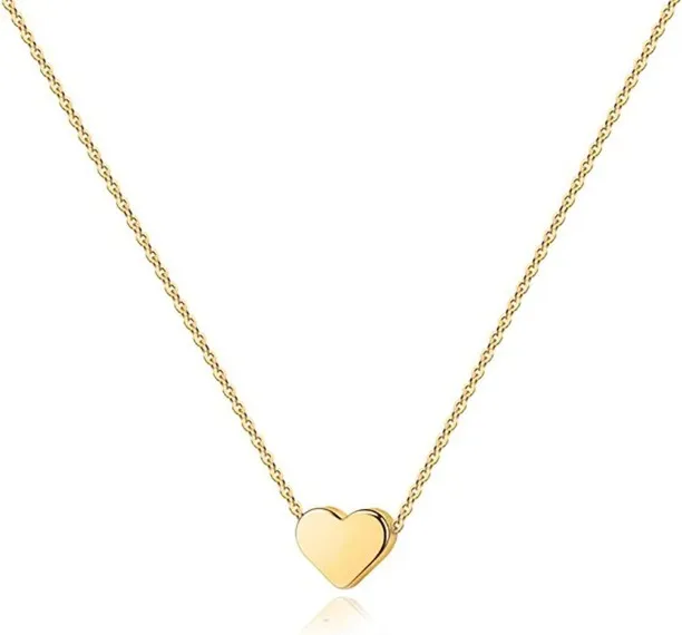 Pofufusm Gold Plated Cubic Zirconia Heart Necklace | Cute Dainty Love Pendant Necklaces for Women -…