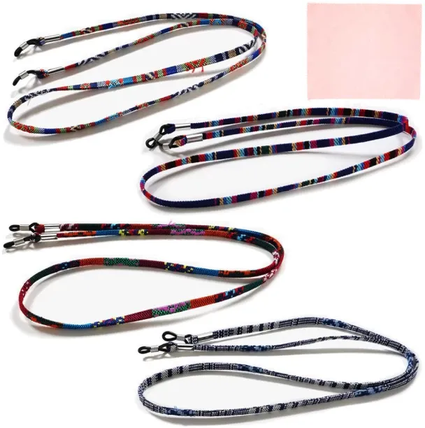 The Great Living Co. Anti-Slip Eyeglass Straps Sunglass Strap Cotton Chain & Microfiber Cloth-4 Pac…