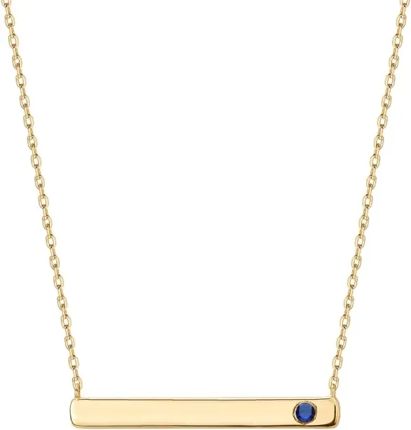 Jingchao Gold Plated Crystal Birthstone Bar Necklace | Dainty Necklace | Gold Necklaces for Women M…