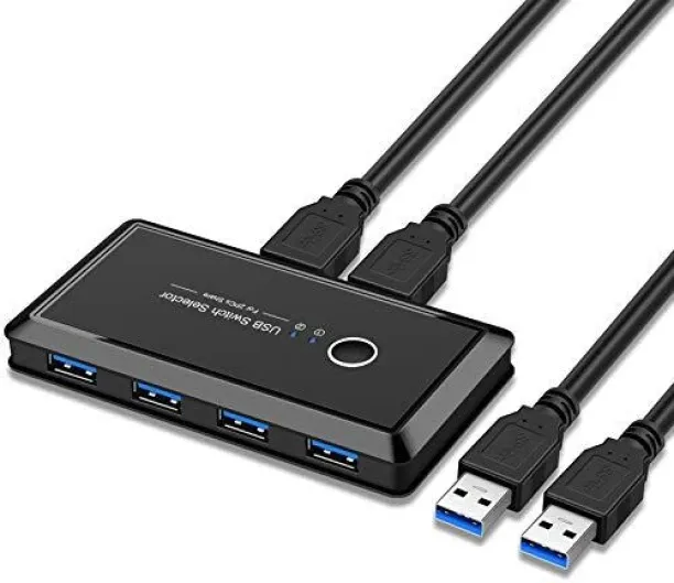 BOWENSTORE USB 3.0 Switch KVM Switch USB 3.0 Sharing Switcher 4/2 PCs Share 1 Device 4/2 Port KVM S…