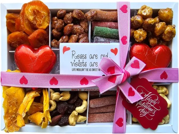 fitness freakz Valentines Dried Fruit, Nuts and Chocolate box Variety