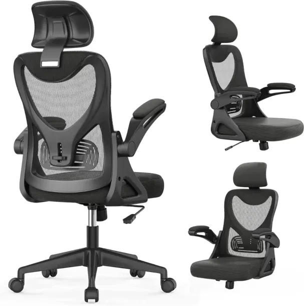 Generic FU9102 Mesh Design Foldable Armrests Ergonomic Office Chair with a High Back High Back Chair