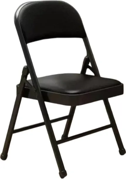 Premium Padded Folding Chairs with Cushion, Heavy Duty Steel Metal Frame Foldable Chair for Indoor …