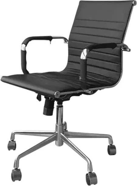 Eay Eay Thing Mid-High Back Ribbed Office Chair, Adjustable Ergonomic Computer Chair with Aluminum …