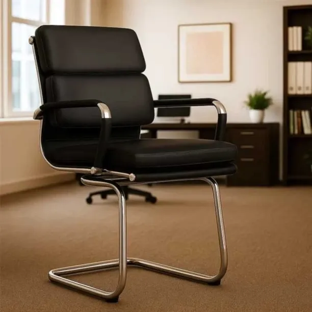 Dura KC FURN Luca PU Leather Visitor Office Chair with Chrome Cantilever Base Office Visitor Chair