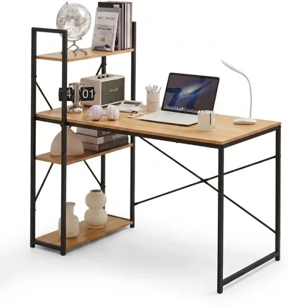 Woodly Work Desk Office Computer Workstation with Shelves Student Desk Table Office Table