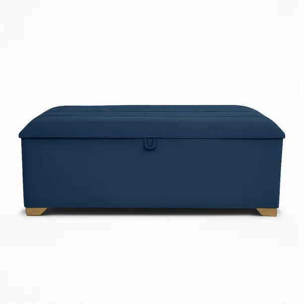 DC Laura Storage Box Q/M Blue Engineered Wood Standard Ottoman