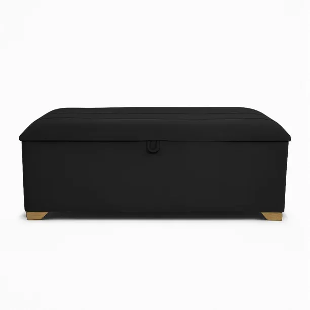 DC Laura Storage Box K/M Black Engineered Wood Standard Ottoman