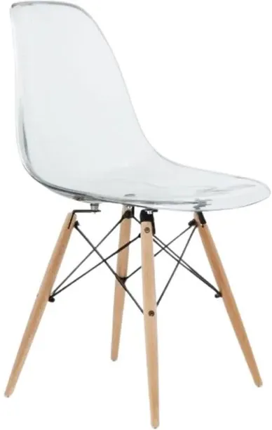 SMTE Modern Design Clear Dining Chairs Glass Patio Dining Chair