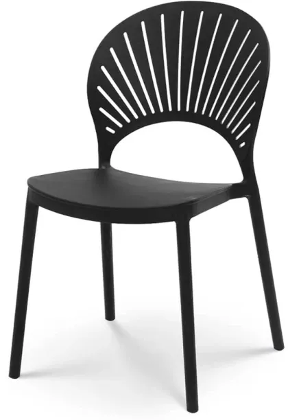 Generic FU3318 Stackable Plastic Chair - Black Plastic Stackable Chair