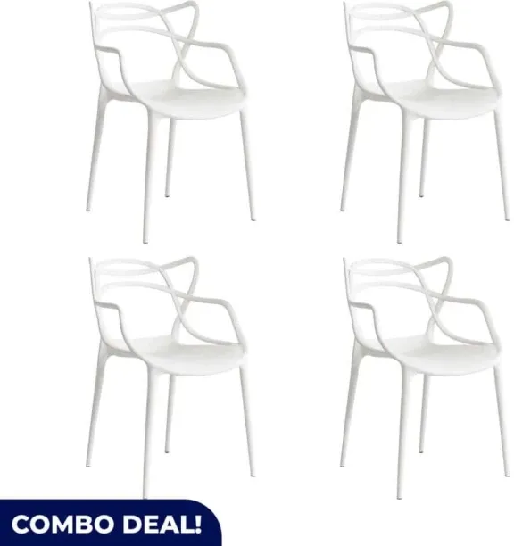 ELEGANT Squiggle Chair - SET OF 4 Plastic Patio Dining Chair