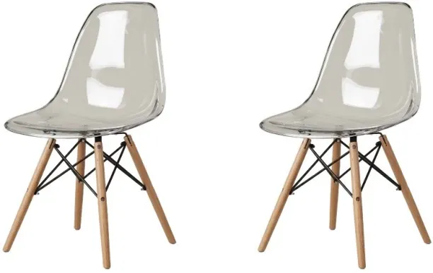 Premium Modern Transparent Dining Chair – Clear Acrylic Side Chair with Wooden Legs, Scandinavian S…