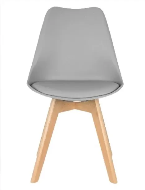 Premium Modern White Dining Chair – Scandinavian Style Plastic Chair with Wooden Legs for Dining Ro…