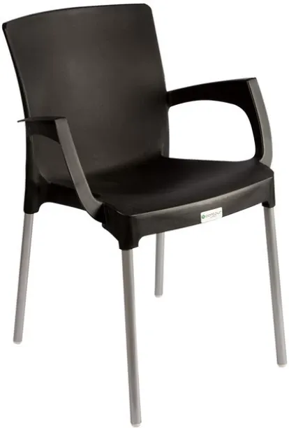 Unique CH-TSST-BK-OD-B Arm Chair Black 880 x 770 x 940 mm Metal Stackable Chair