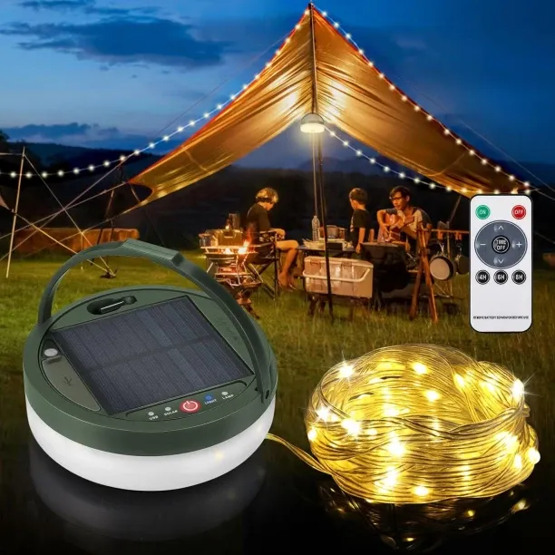 gaoshang Solar camping light string light 4-in-1: 39.4 feet ultra-long 150 LED lights, 3600mAh outd…