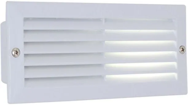 Eurolux Brick Light 45 Louvre White 230V Post Light Outdoor Lamp