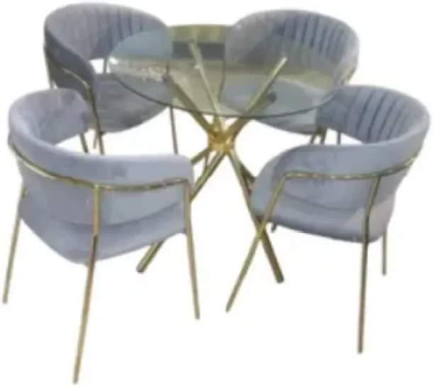 Furniture Home Table and 4 Chairs Glass Table & Chair Set