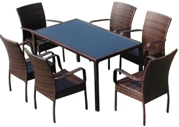 MadeFurniture Outdoor Dining Table And Charis Solid Wood Table & Chair Set Plastic Table & Chair Set