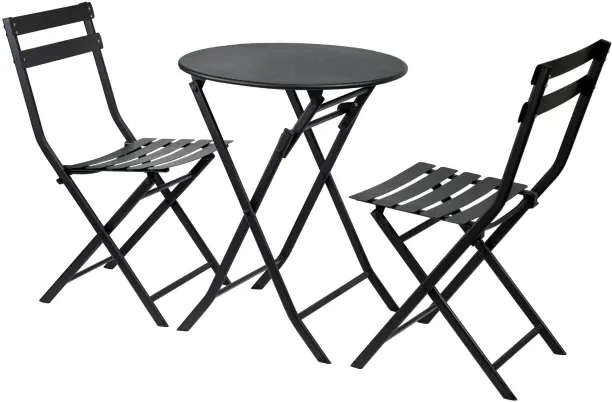 Khaos Solutions Black Pearl Bistro Set Metal Table & Chair Set