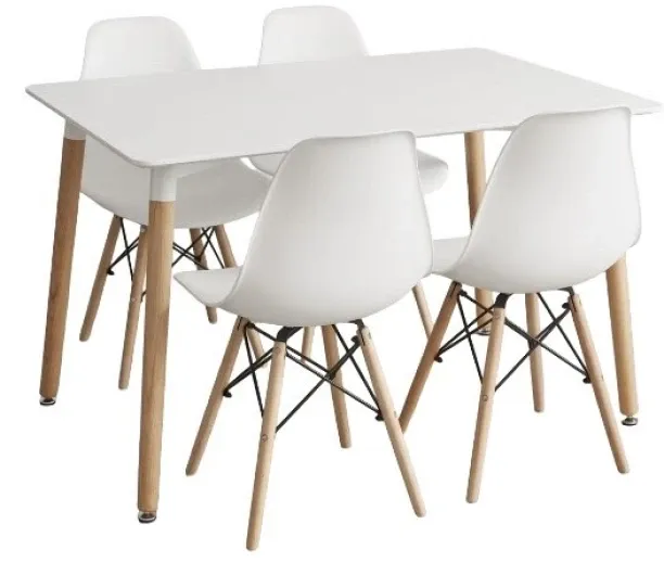 Premium Modern 4-Seater Dining Table Set with Scandinavian Chairs – Contemporary Wooden Dining Furn…