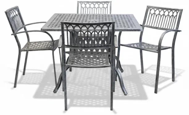 Generic Aluminium Dining Set 4-Seater 1000mm Square Plastic Outdoor Bar Set