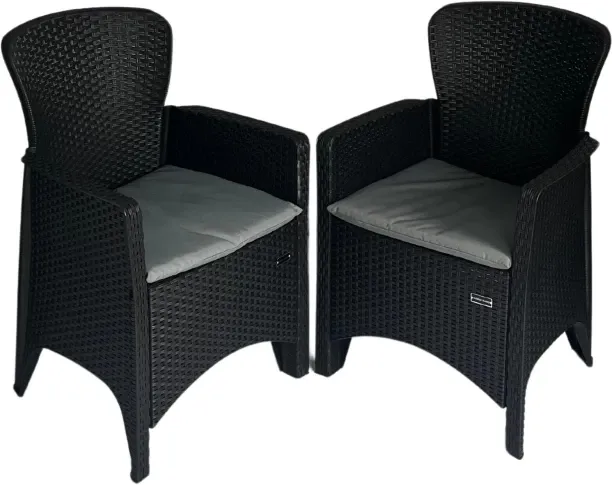 Outdoor Buddy Eden Patio Chairs (Set of 2) - Outdoor Chair Set Synthetic Fiber Patio Dining Chair