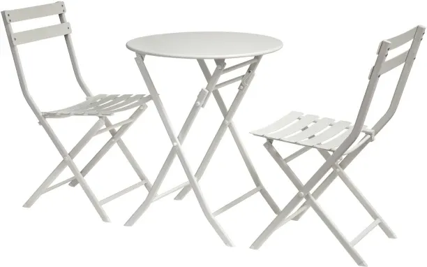 Khaos Solutions Ivory Breeze Bistro Set Metal Table & Chair Set