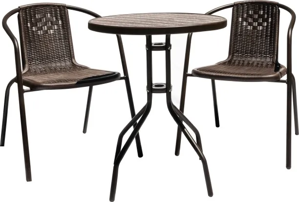 Relax Furniture Namib 3 Piece Bistro Set Plastic Table & Chair Set
