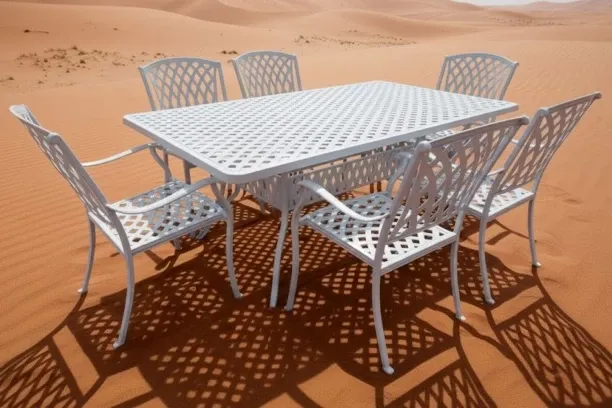 Generic Aluminium Dining Set 6-Seater (White) Plastic Outdoor Bar Set