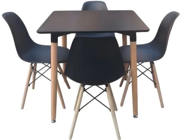 Premium Modern 4-Seater Dining Table Set with Scandinavian Chairs – Contemporary Wooden Dining Furn…