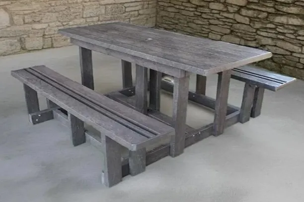 Generic Picnic Table 6-Seater Standard (Recycled Plastic) Plastic Outdoor Bar Set