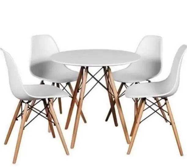 Furnishful Round Dining Table Set for 4, Circle Kitchen Table Chairs Set of 4 with Ergonomic Seat &…