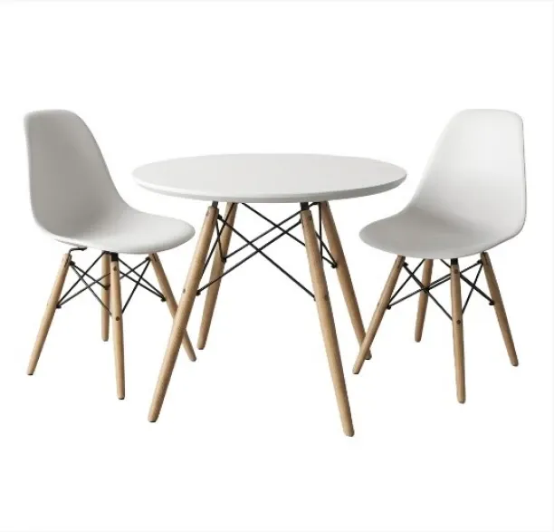 Premium Modern Round Dining Table Set with 4 Scandinavian Chairs – Contemporary Kitchen & Dining Ro…