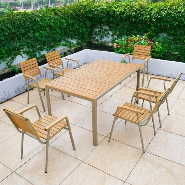 House of Lufian Modern Outdoor Patio Dining Set Metal Table & Chair Set