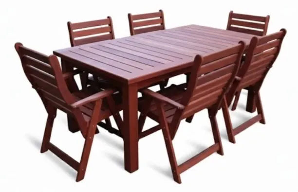 Generic Zambezi Teak Patio Dining Set 6-Seater 1800mm | x1 Table + x6 Highback Chairs (Cushions Exc…