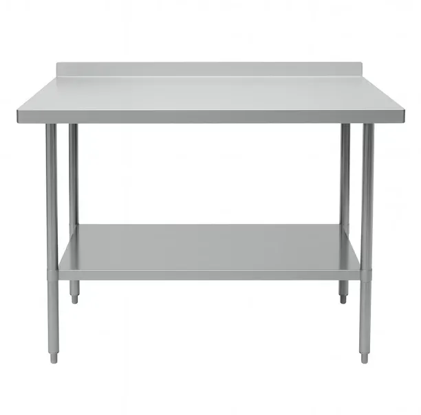 2300mm Stainless Steel Table Splashback with Shelf Multipurpose Table