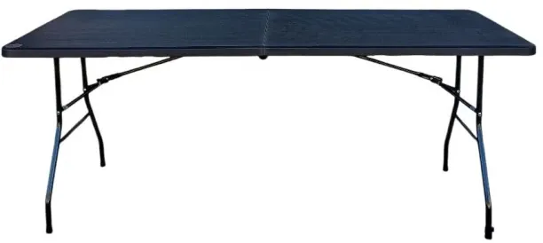 SMTE HR-22403 – Foldable Rectangular Table, Black x 2 Folding Table