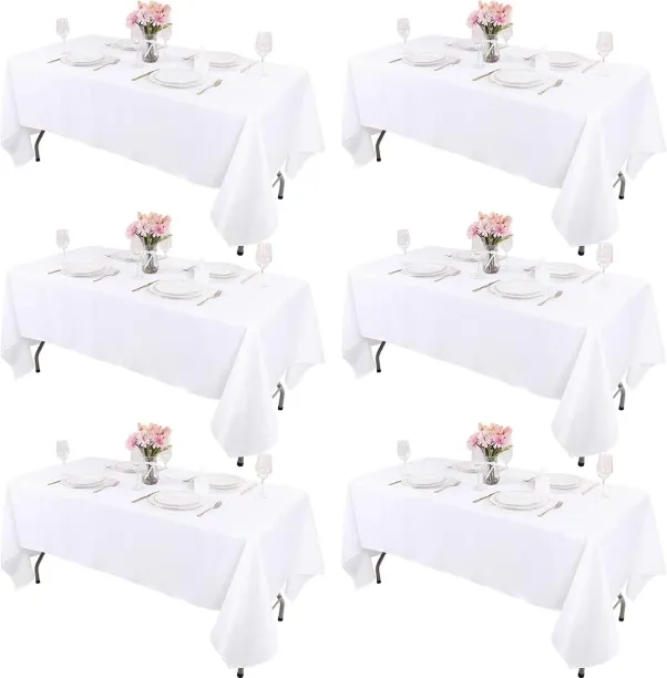Hero Solid Table Cover (White, Polyester, Pack of 6) Folding Table
