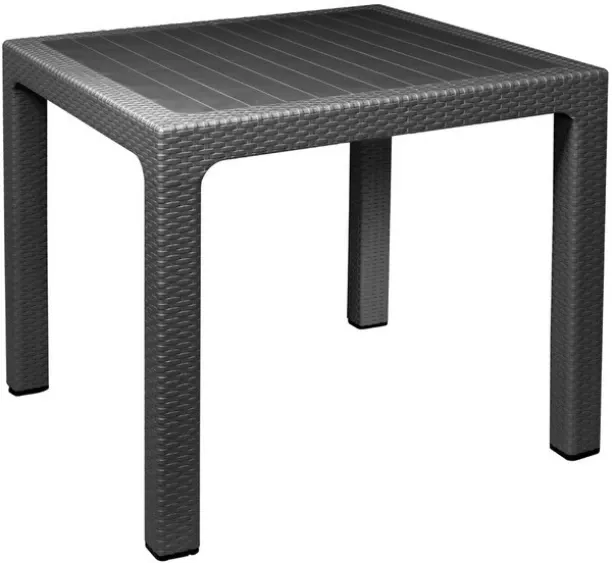 Charms Protea Rattan Square Table Charcoal 850 x 850 mm 7846105 Patio Dining Table