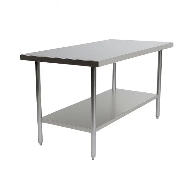 2300mm Stainless Steel Table Flat-Top with Shelf Multipurpose Table