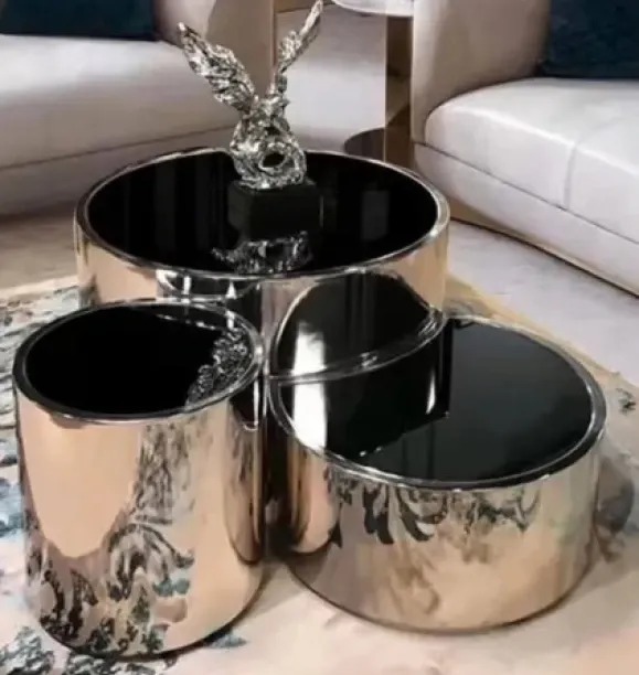 I Furniture luxury Nesting Coffee Table with a Glass top Coffee Table