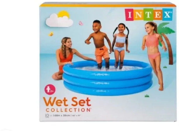 Intex Crystal Blue Splash Pool (168x38 cm) Age 3-5 Inflatable Swimming Pool