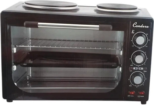 Condere 30-Litre Condere Electric Oven With 2 Plate Stove - TH-128-9 Oven