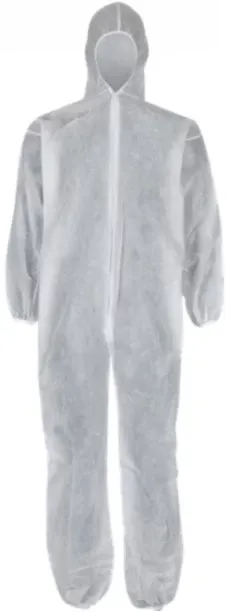 SpunBond Non-Woven 40 GSM Large Polypropylene Zipper Hooded Paint Coverall for  Men, Women
