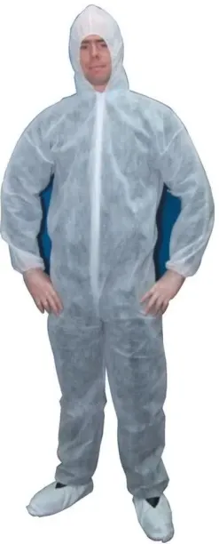 Sitesafe Disposable Coverall White M 51477 Polypropylene Zipper Hooded Paint Coverall for  Men