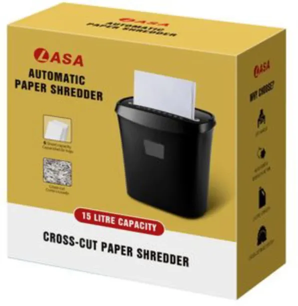 LASA 8 Sheet Cross Cut Credit Card Straight Blade Paper Shredder