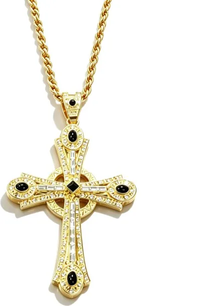 Vanja Iced Out Celtic Cross Pendant Luxury Ruby Celtic Cross Pendant Necklace Unisex Cross Pendant …