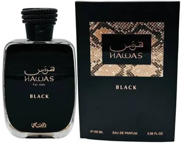 Rasasi Hawas Black For Him 100ML Extrait De Parfum  -  Floral, Woody, Fresh for Men